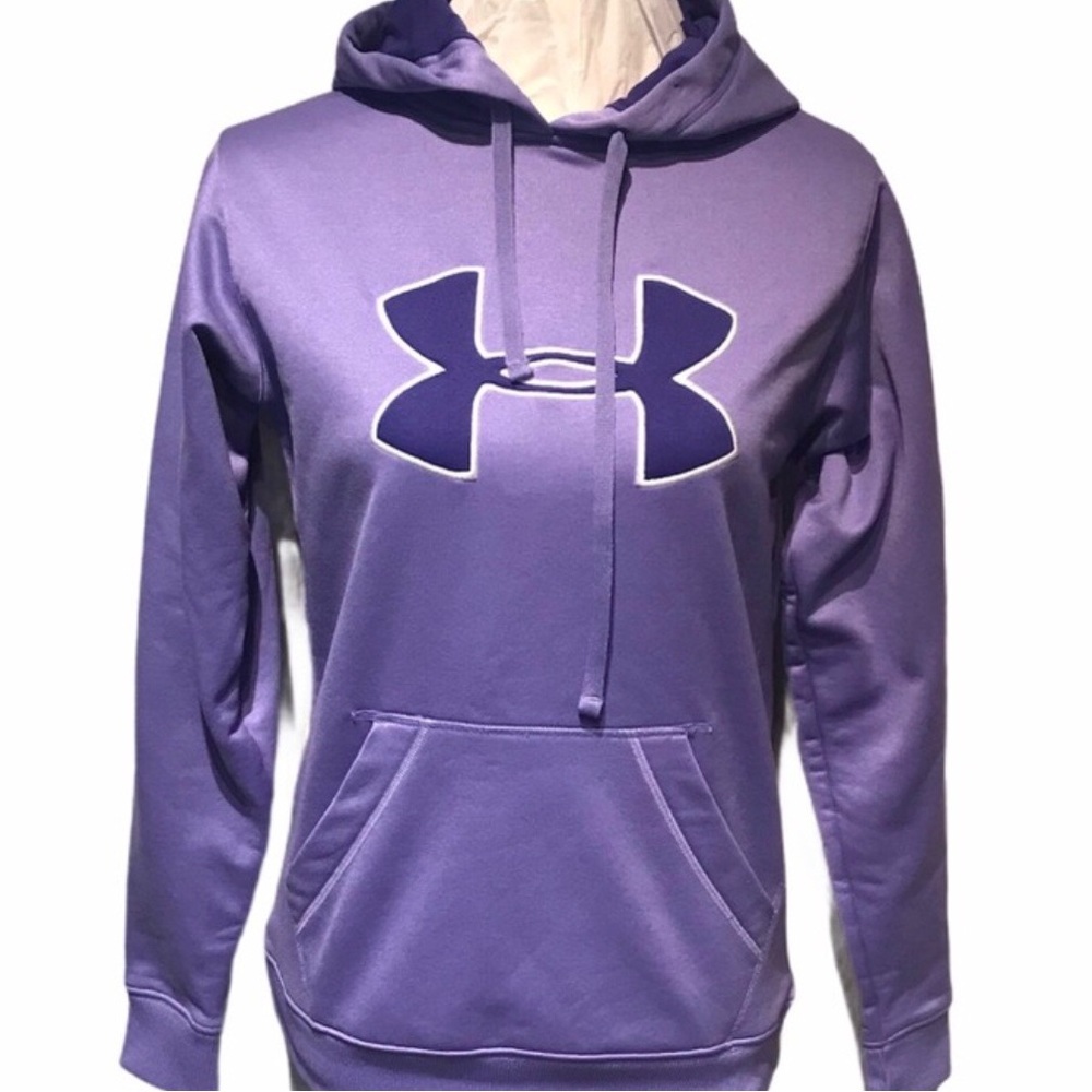- Under Armour purple fleece sweatshirts with hoodie long sleeve size Small
